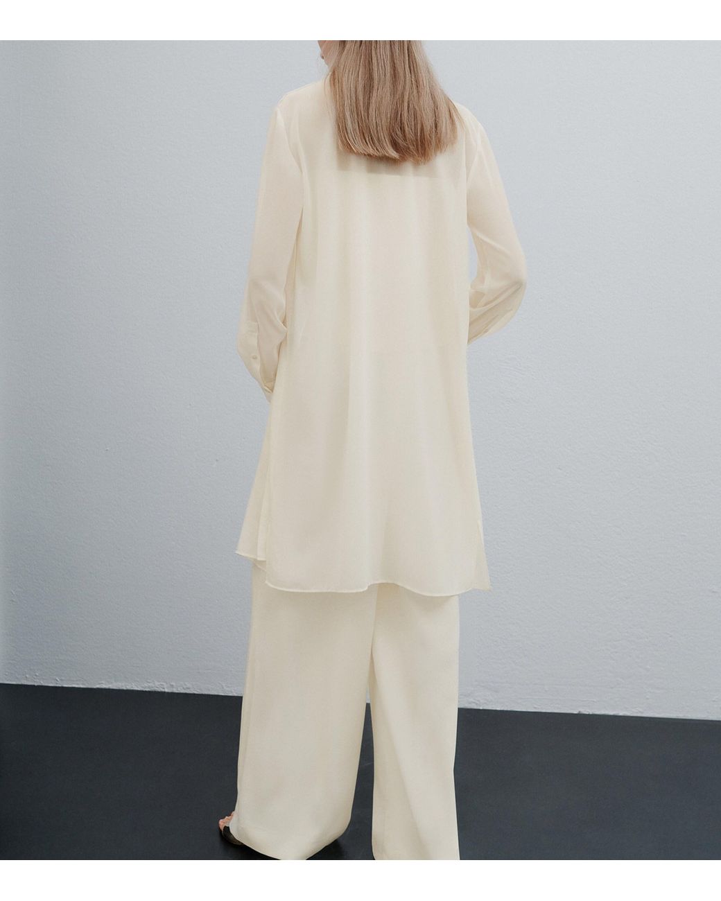 Marella White Long Georgette Shirt