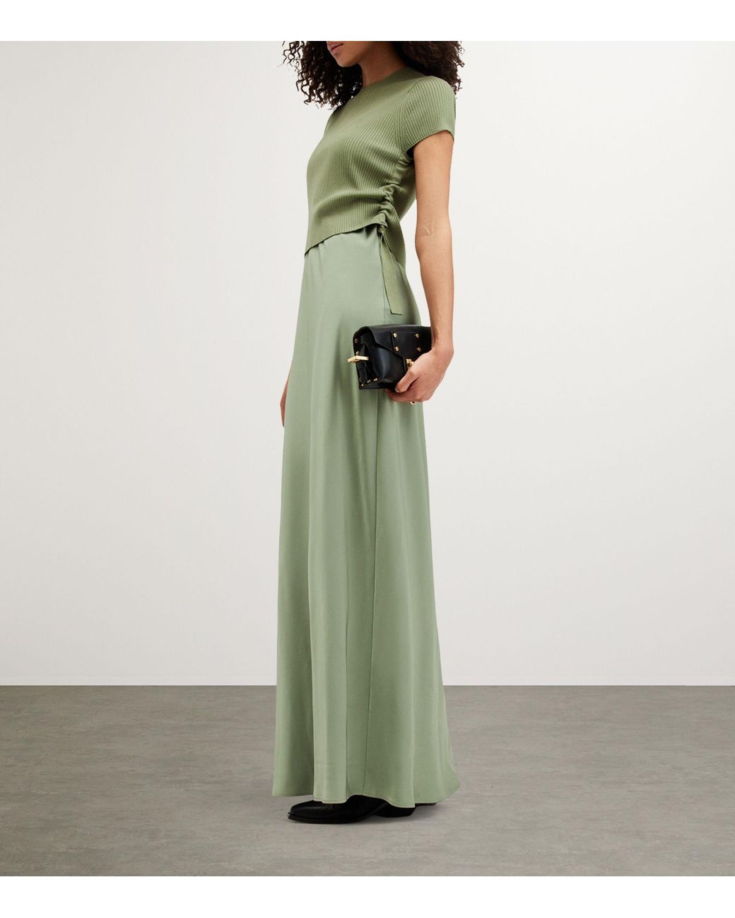 all saints 2 in 1 dress green AllSaints Hayes 2-In-1 Maxi Patrice