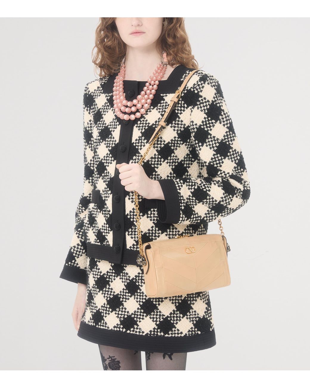Valentino Black Tweed Damier Jacket