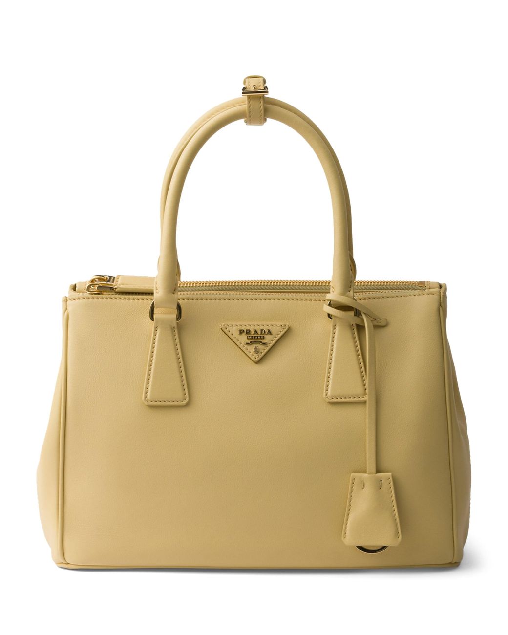 Prada Natural Medium Leather Galleria Top-Handle Bag