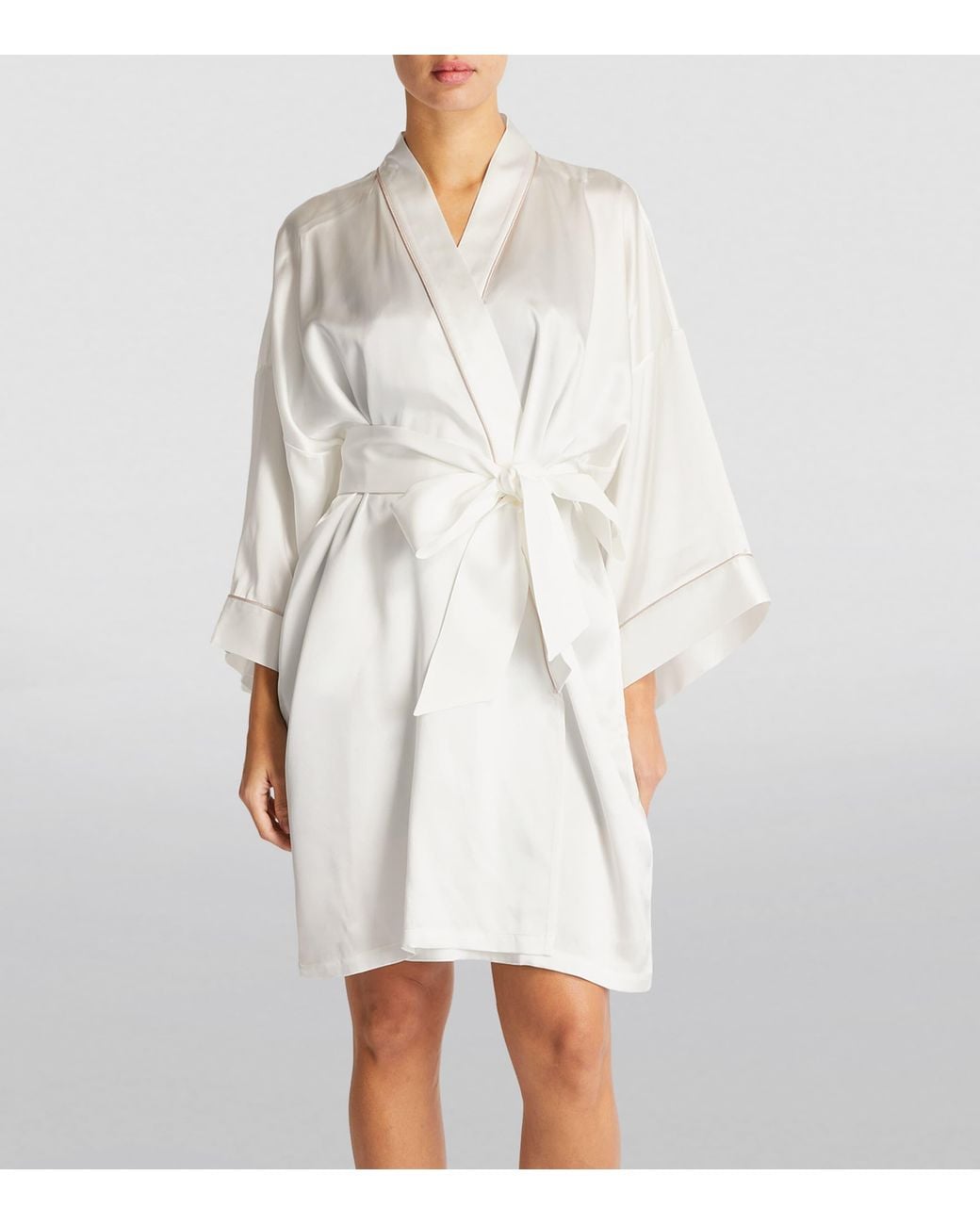 Olivia Von Halle White Silk Mimi Robe
