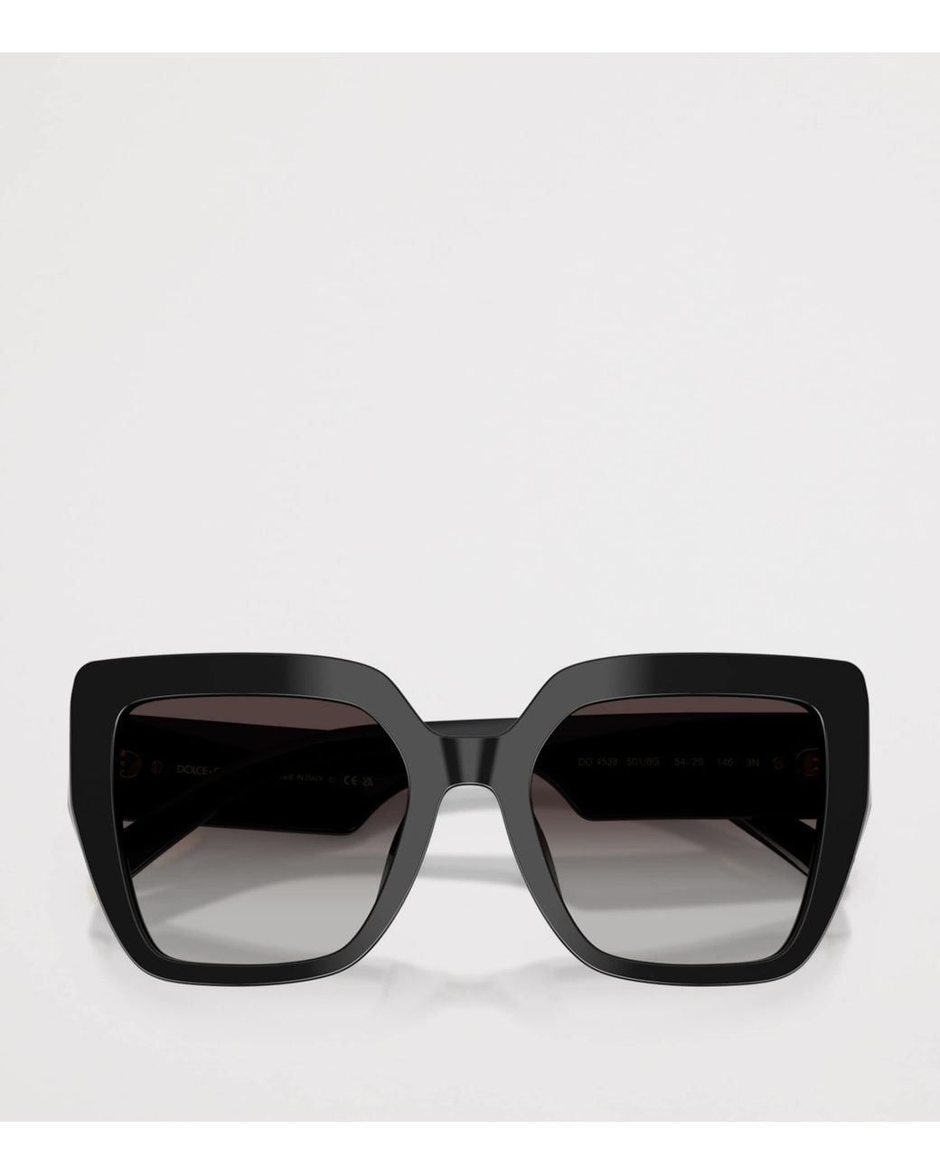 Dolce & Gabbana Black Square Cat-Eye Sunglasses