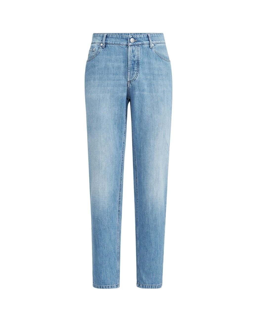 Brunello Cucinelli Blue Lightweight Straight Jeans for men