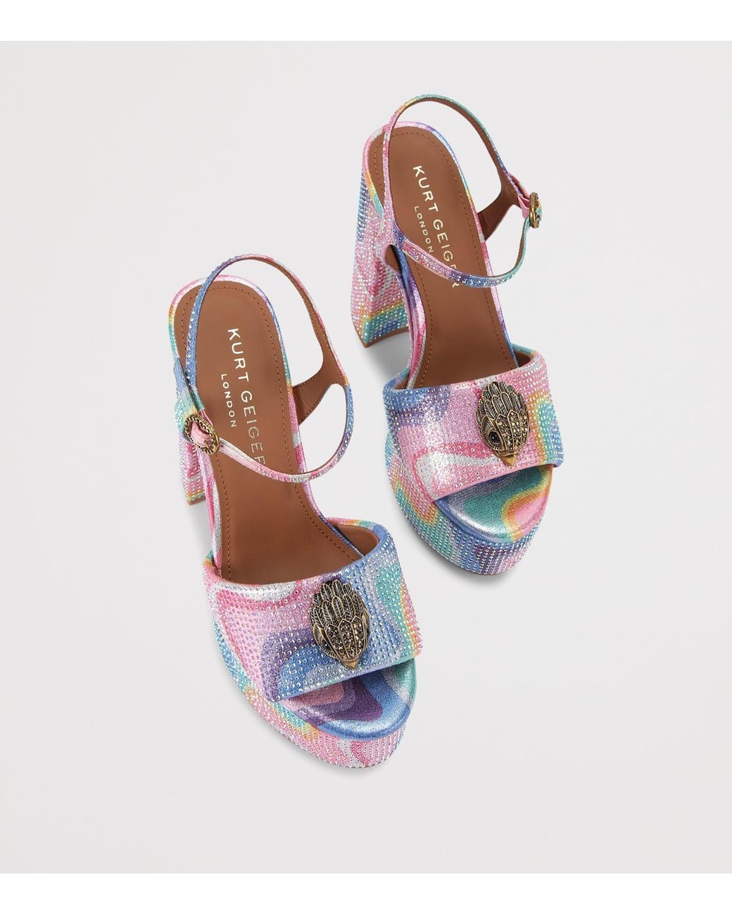 Kurt Geiger Blue Sequin Kensington Platform Sandals 125