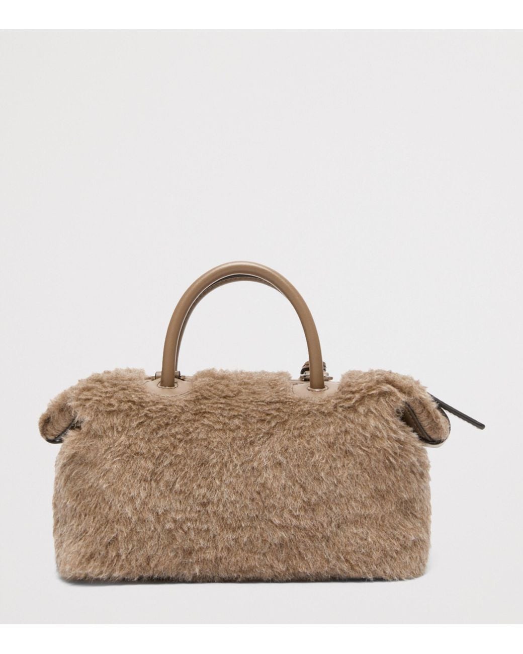 Max Mara Brown Teddy Top-Handle Bag