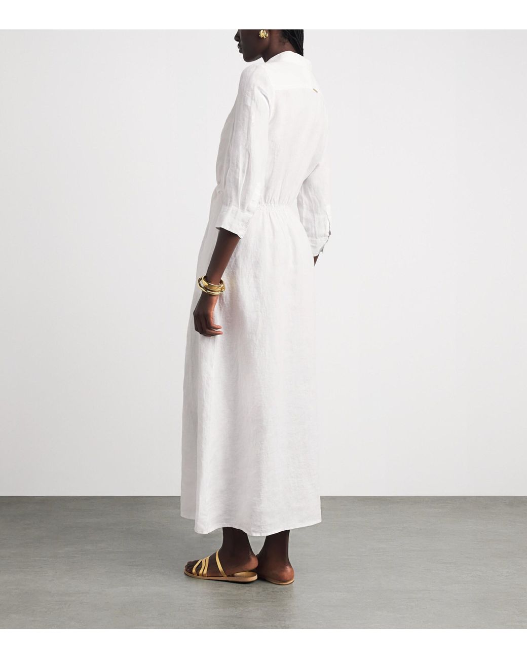 Melissa Odabash White Linen Knot Gillian Maxi Dress