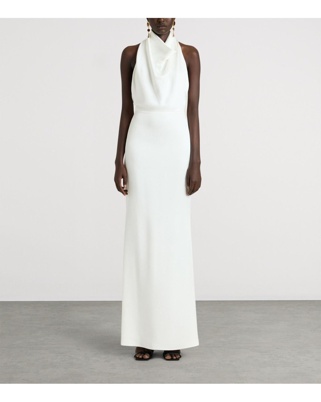Givenchy White Satin Halterneck Maxi Dress