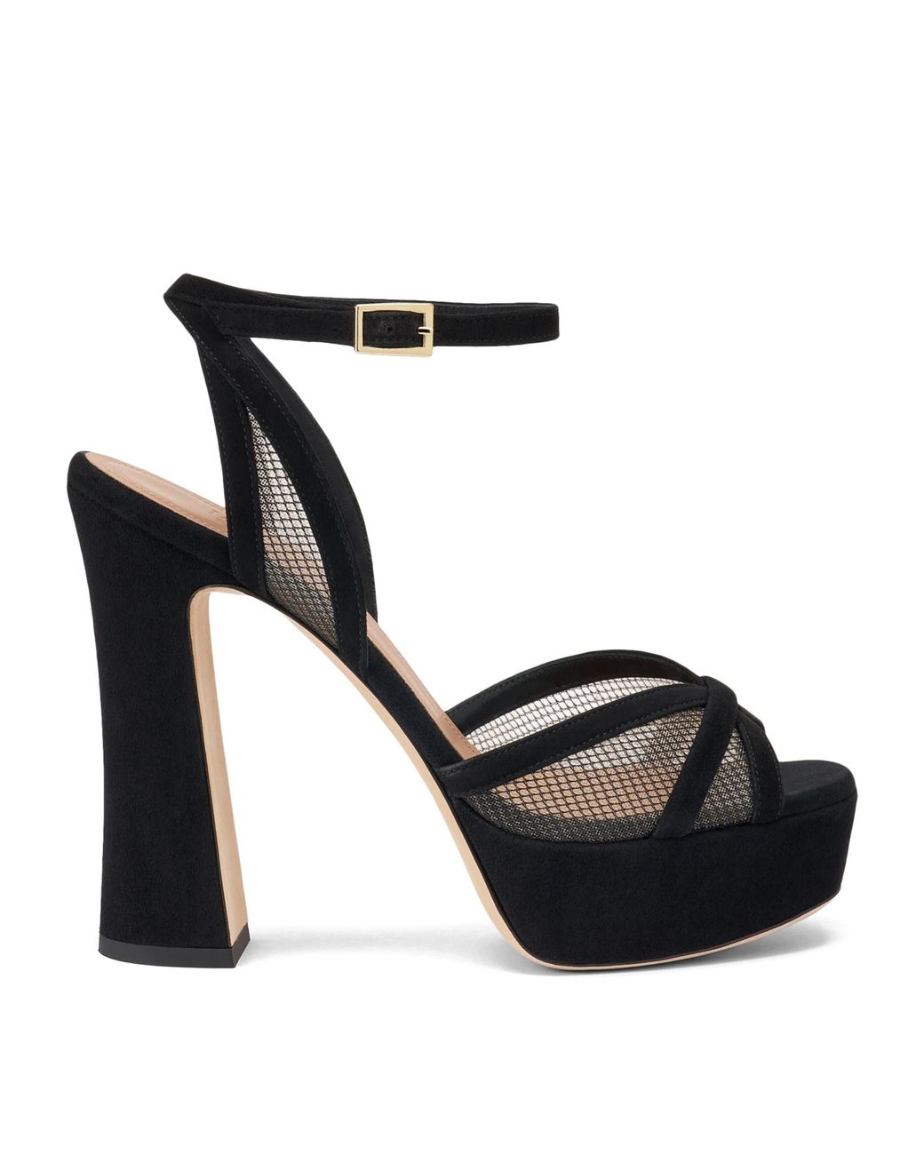 Malone Souliers Black Mesh Sylvie Platform Sandals 125
