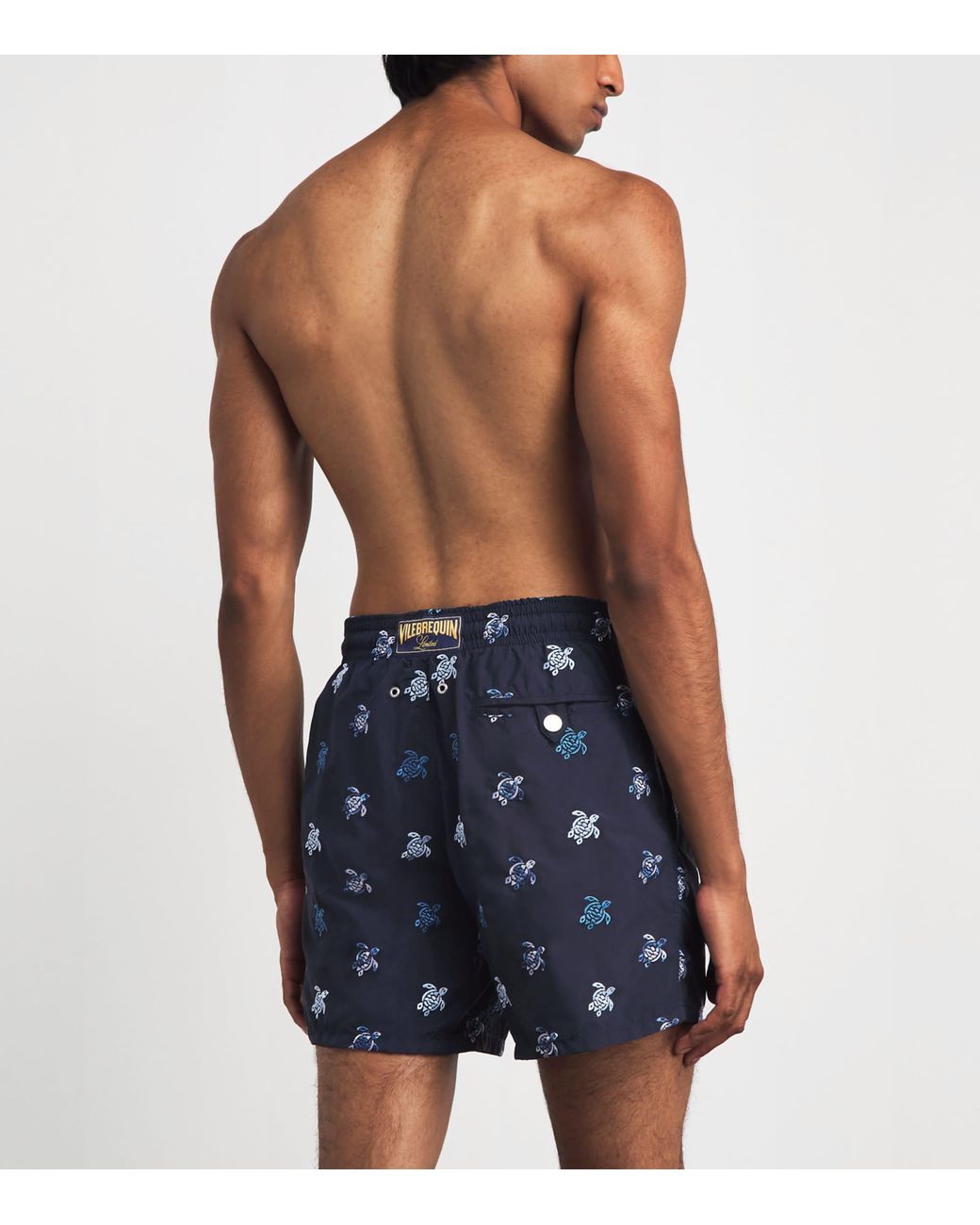 Vilebrequin Blue Embroidered Turtle Swim Shorts for men