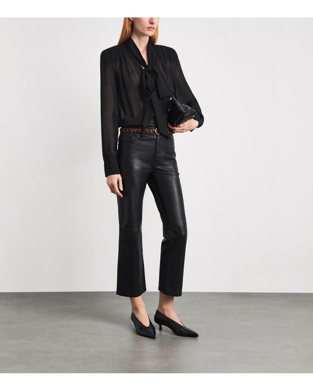 Toccin Black Chiffon Tie-Neck Kaila Blouse