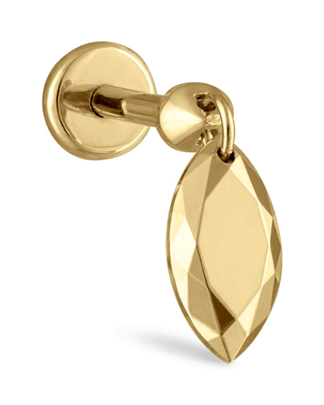 Maria Tash Metallic Faceted Marquise Threaded Charm Single Earring