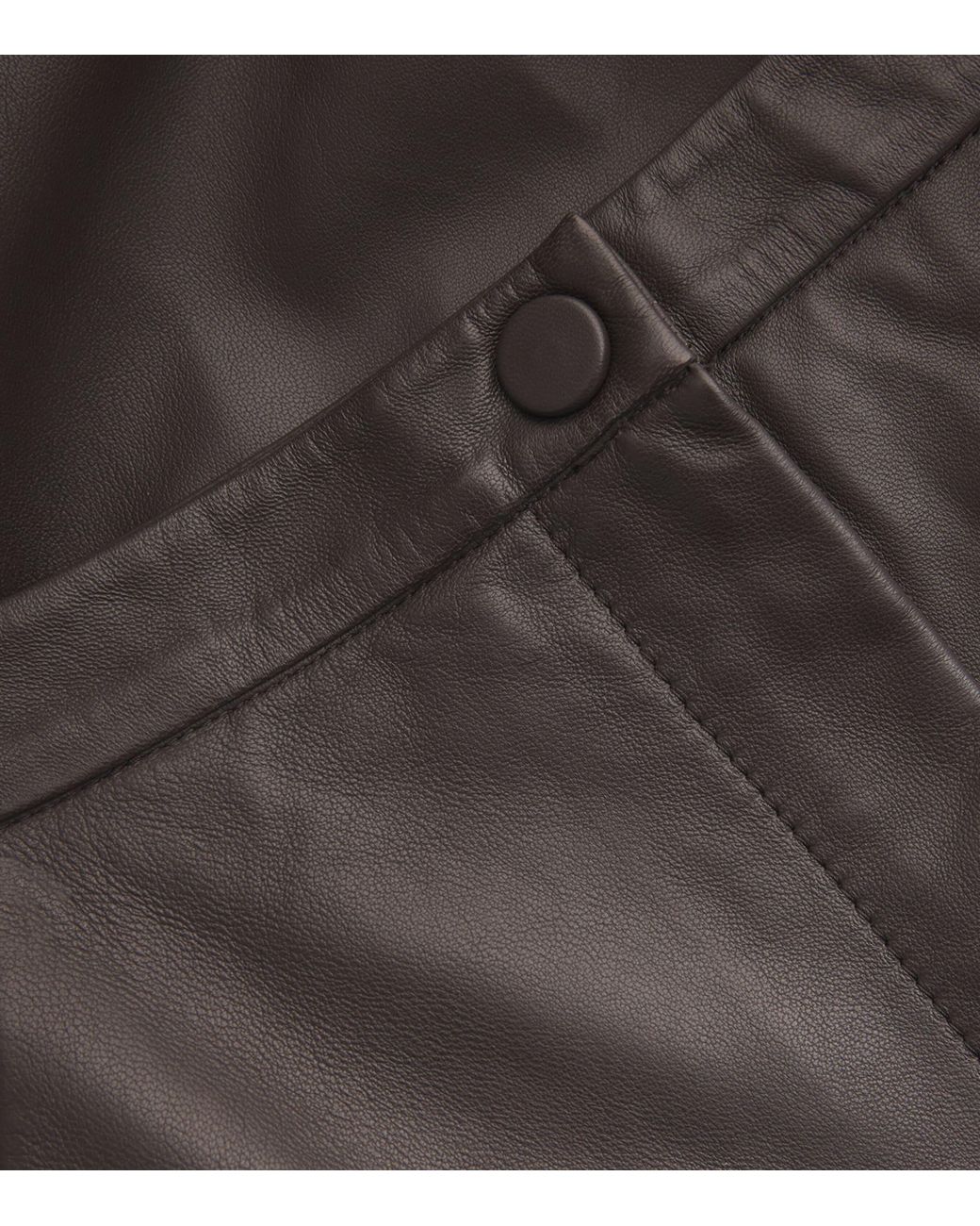 Yves Salomon Brown Nappa Leather Pencil Skirt