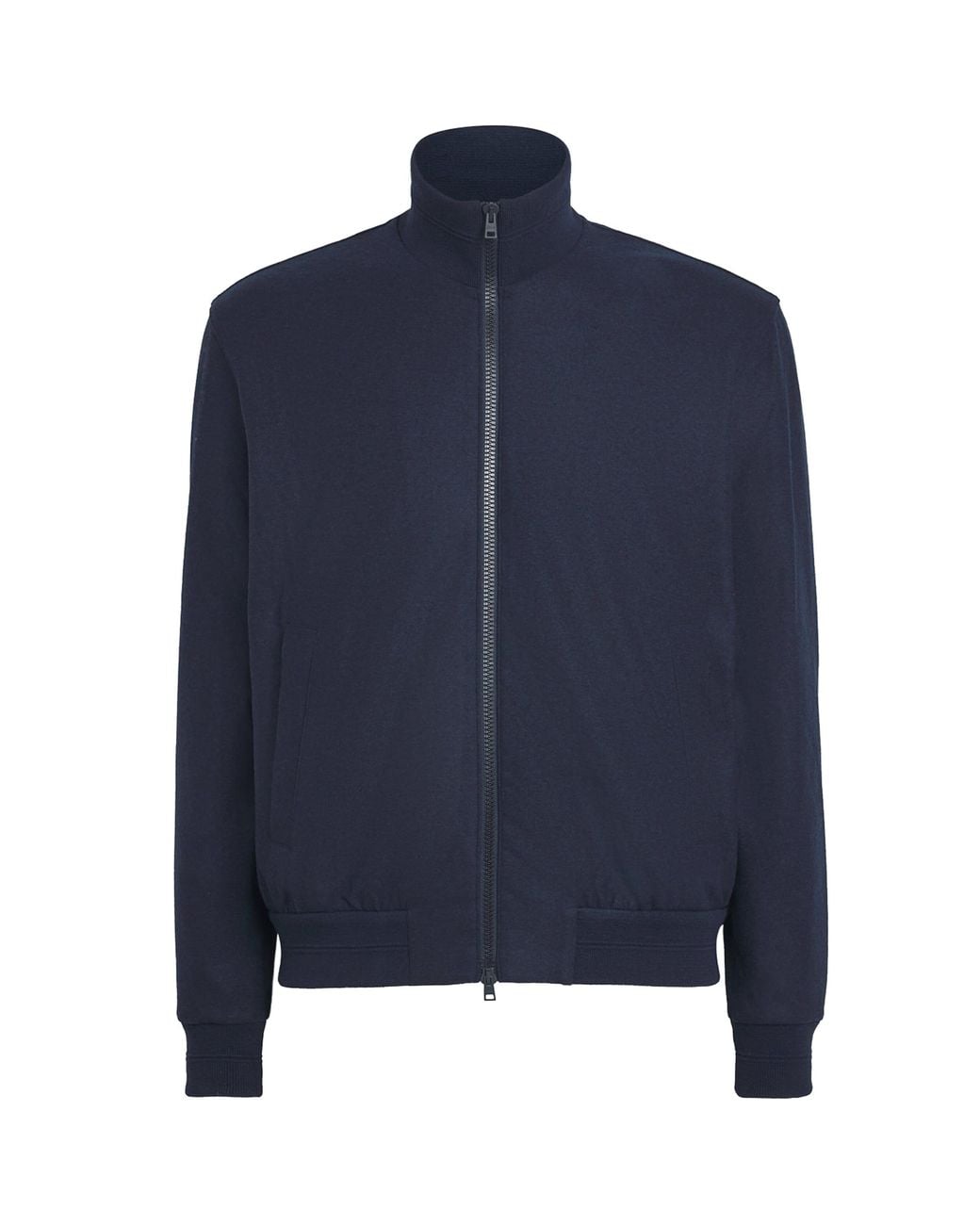 Herno Blue Knitted Bomber Jacket for men