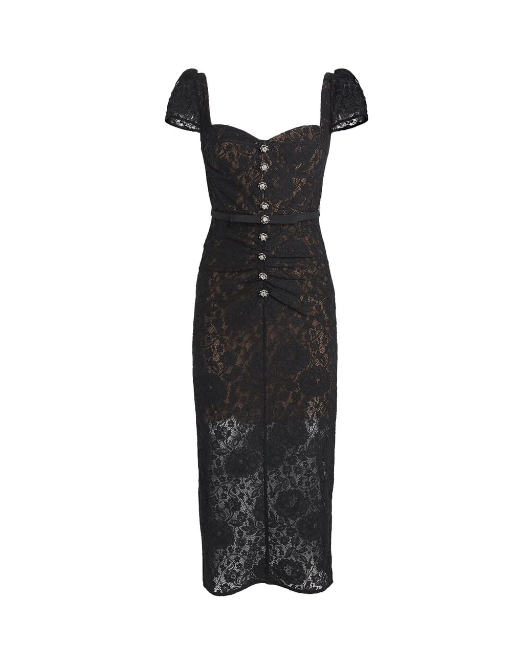 美品 セルフポートレイト Lace Pattern Midi Dress Self-Portrait Lace Midi Dress in Black | Lyst