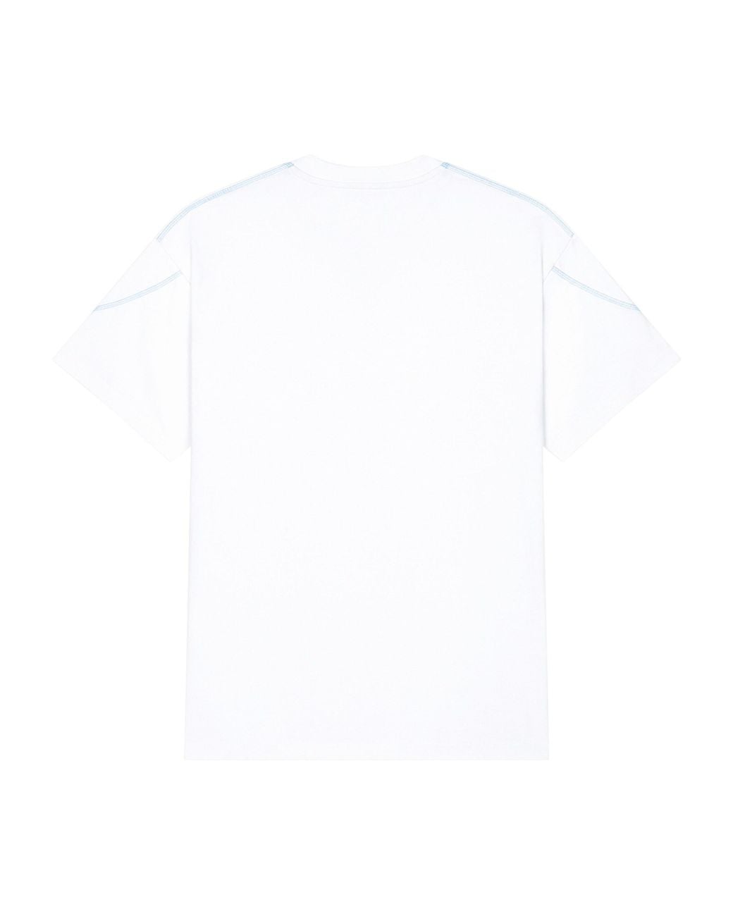 Givenchy White Cotton Contrast-Stitch Logo T-Shirt for men