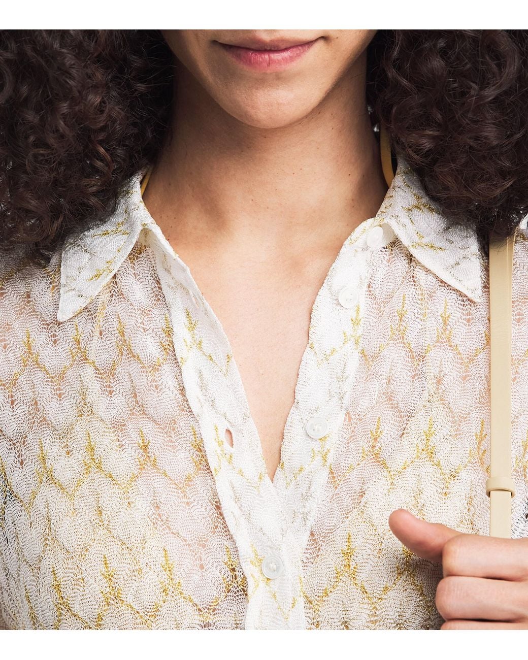 Missoni White Crochet Zigzag Shirt