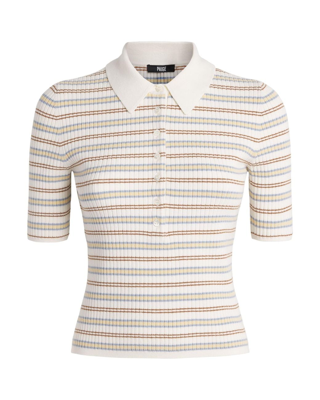 PAIGE White Stripe Summit Polo Shirt