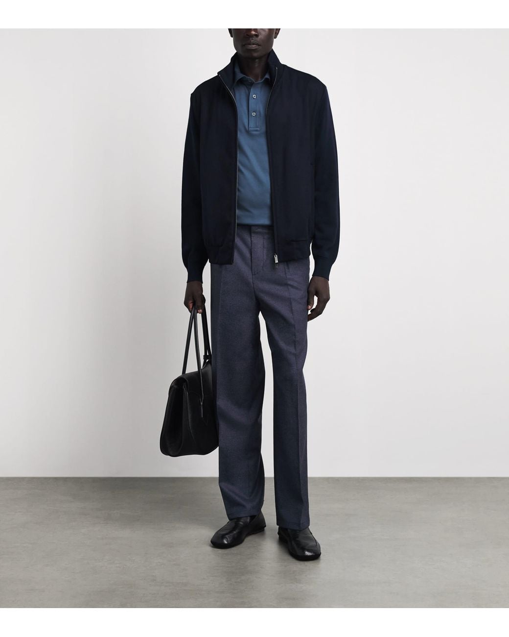 Pal Zileri Blue Virgin Wool Pleated Trousers for men
