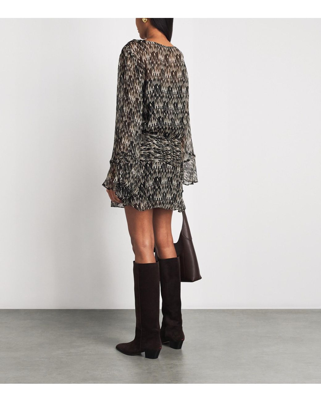 Staud Gray Beatrix Mini Dress