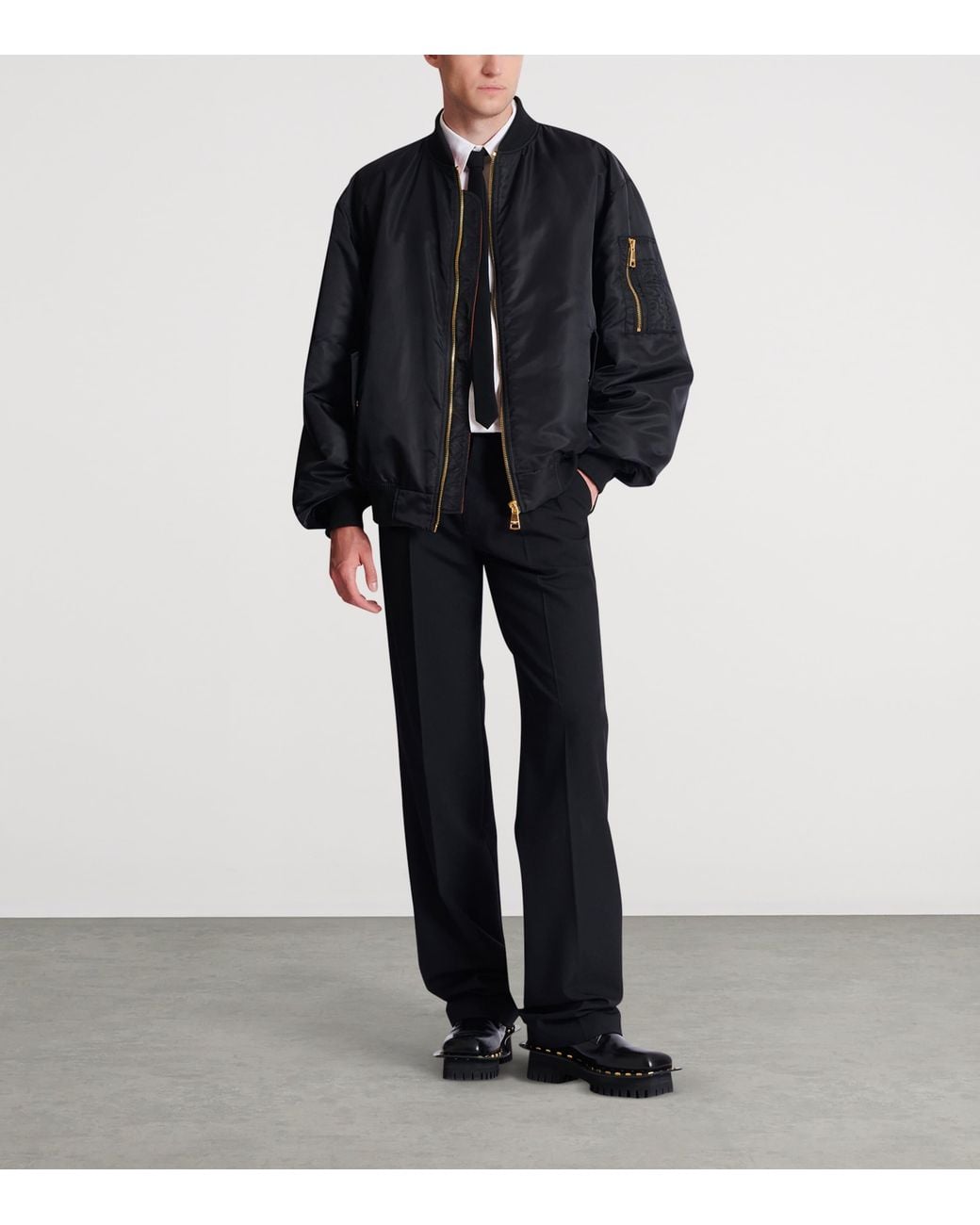 Balmain Black Printed Bomber Jacket for men