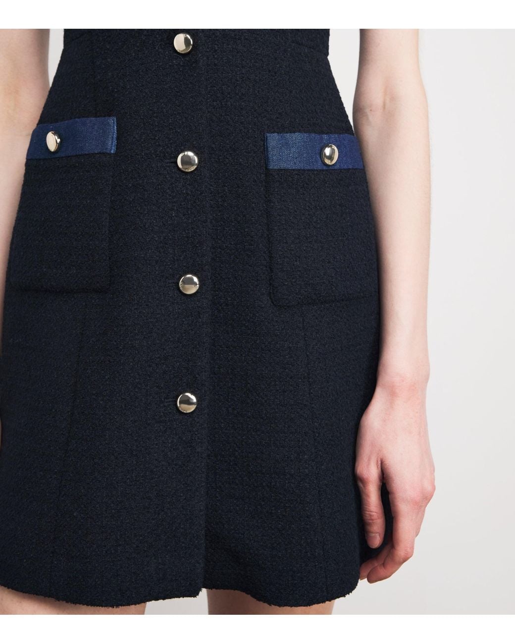 Maje Blue Tweed Mini Dress