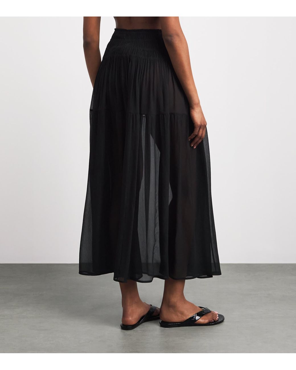 Eres Black Silk Muslin Irresistible Maxi Skirt