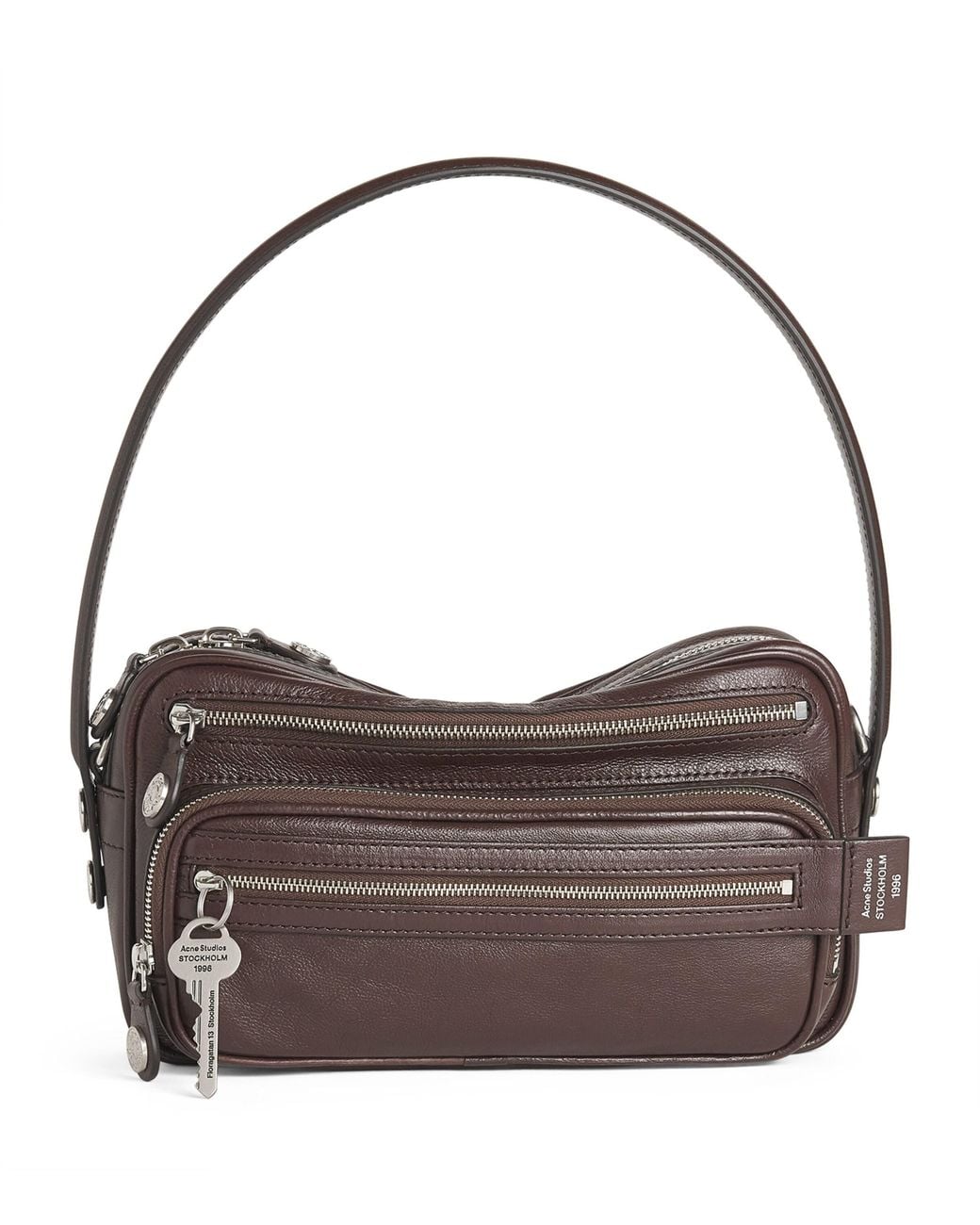 Acne Gray Leather Camero Camera Shoulder Bag