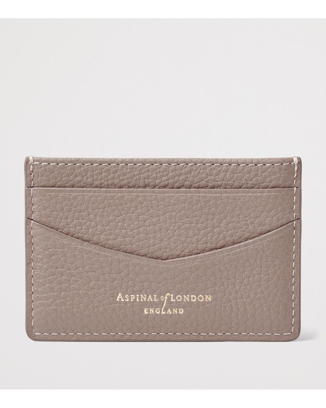 Aspinal Gray Leather Hudson Slim Card Holder