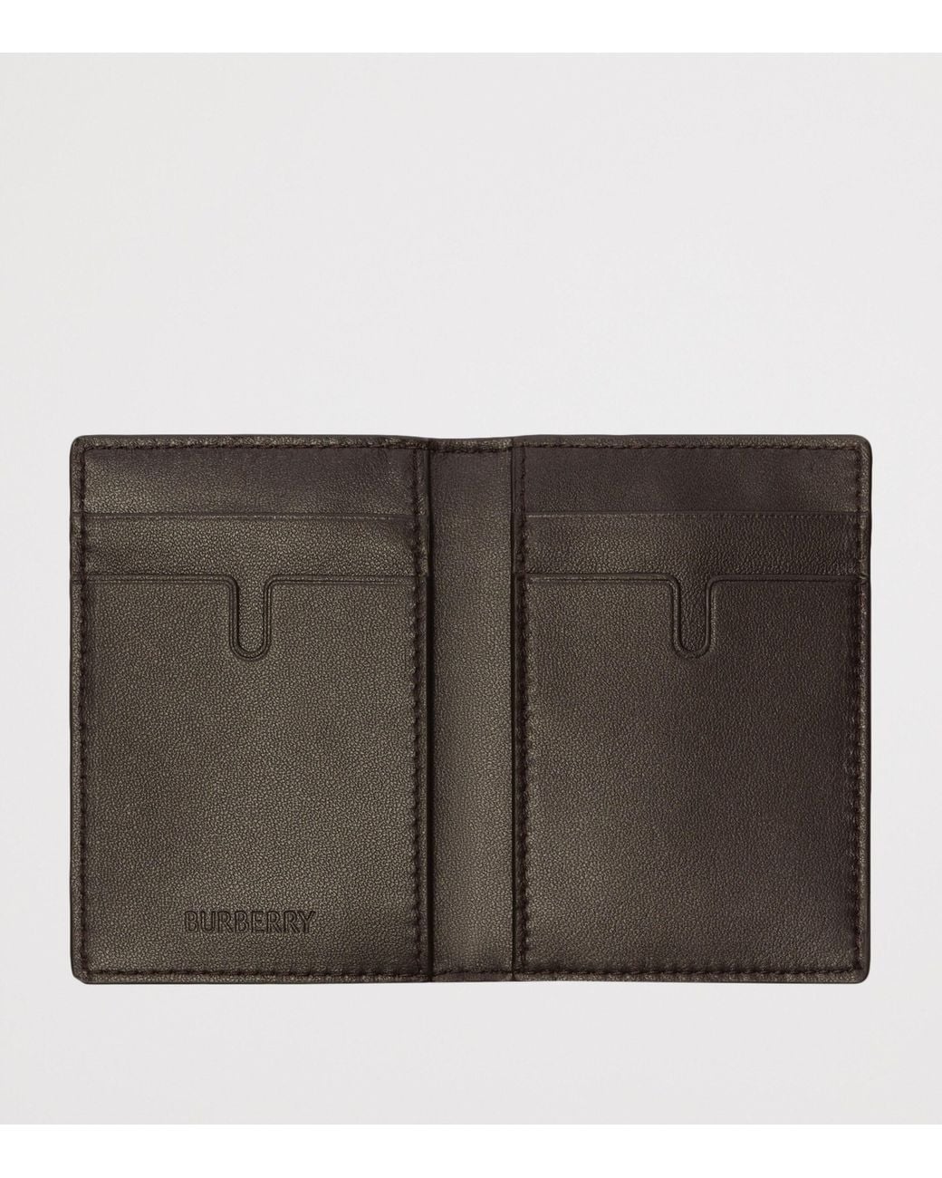 Burberry Black City Check Folding Card Holder for men