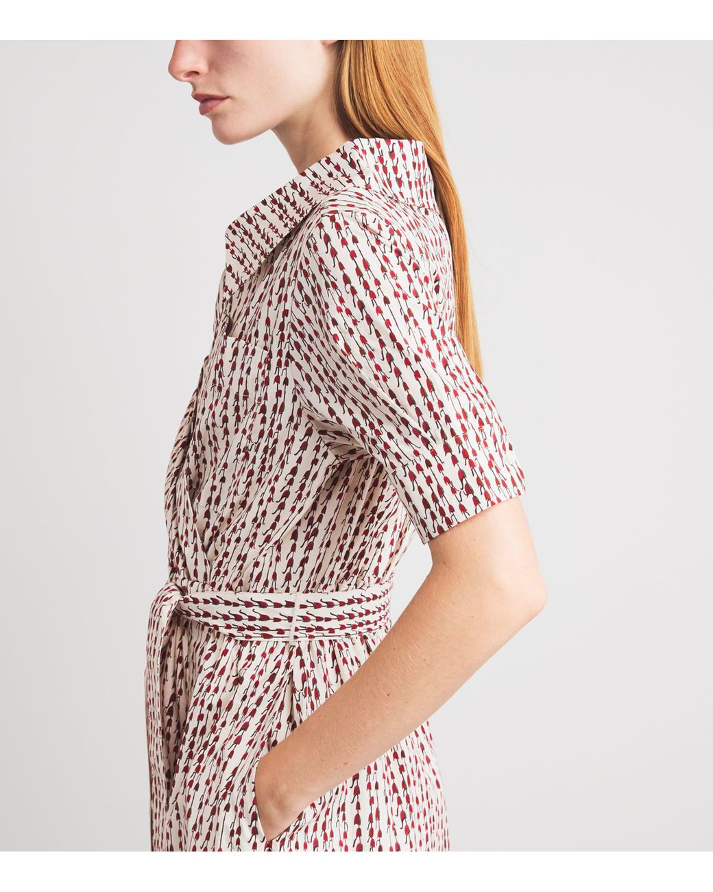 Altuzarra Pink Stretch-Cotton Bluebell Print Midi Shirt Dress