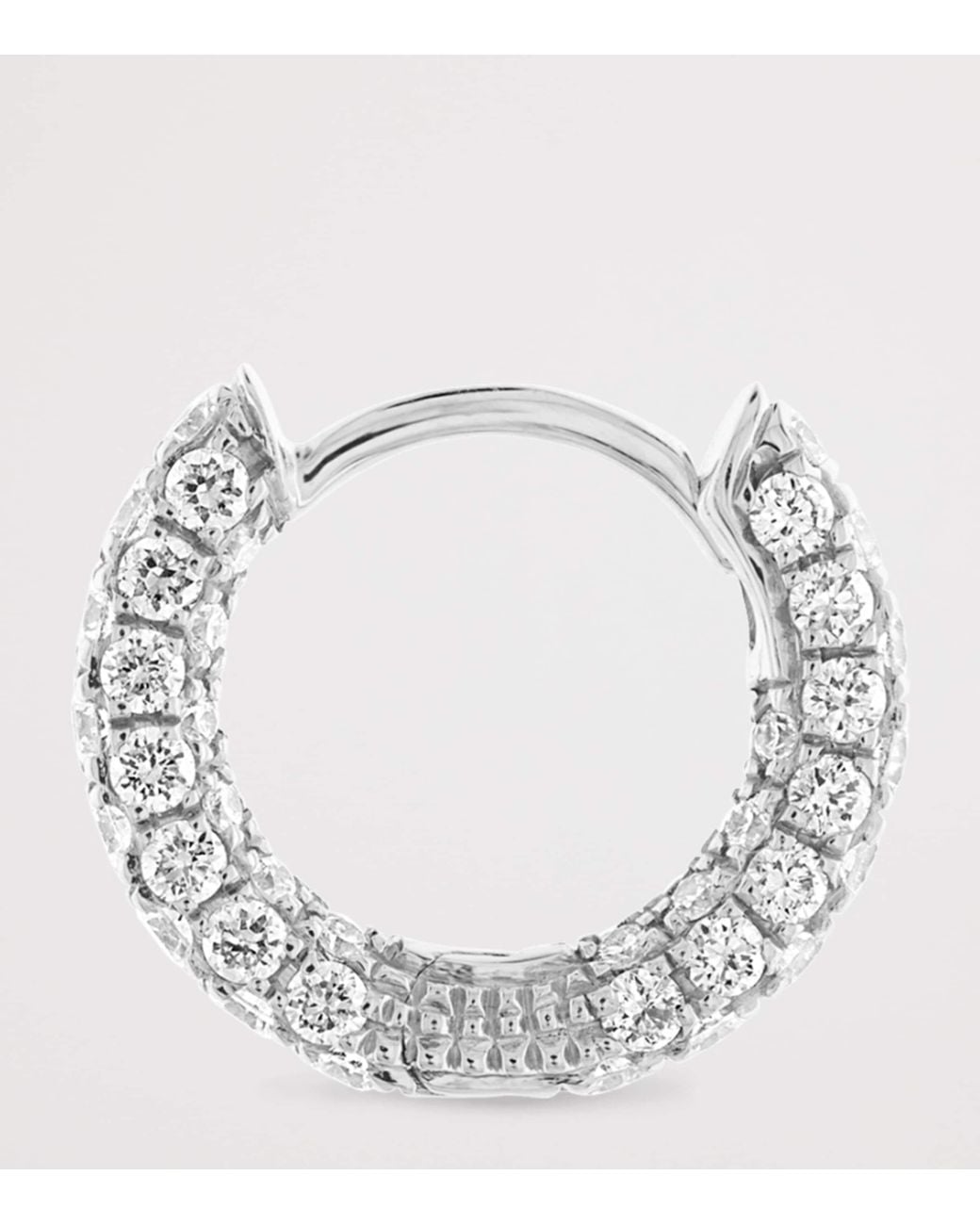 Maria Tash White Diamond Five Row Pavé Single Hoop Earring