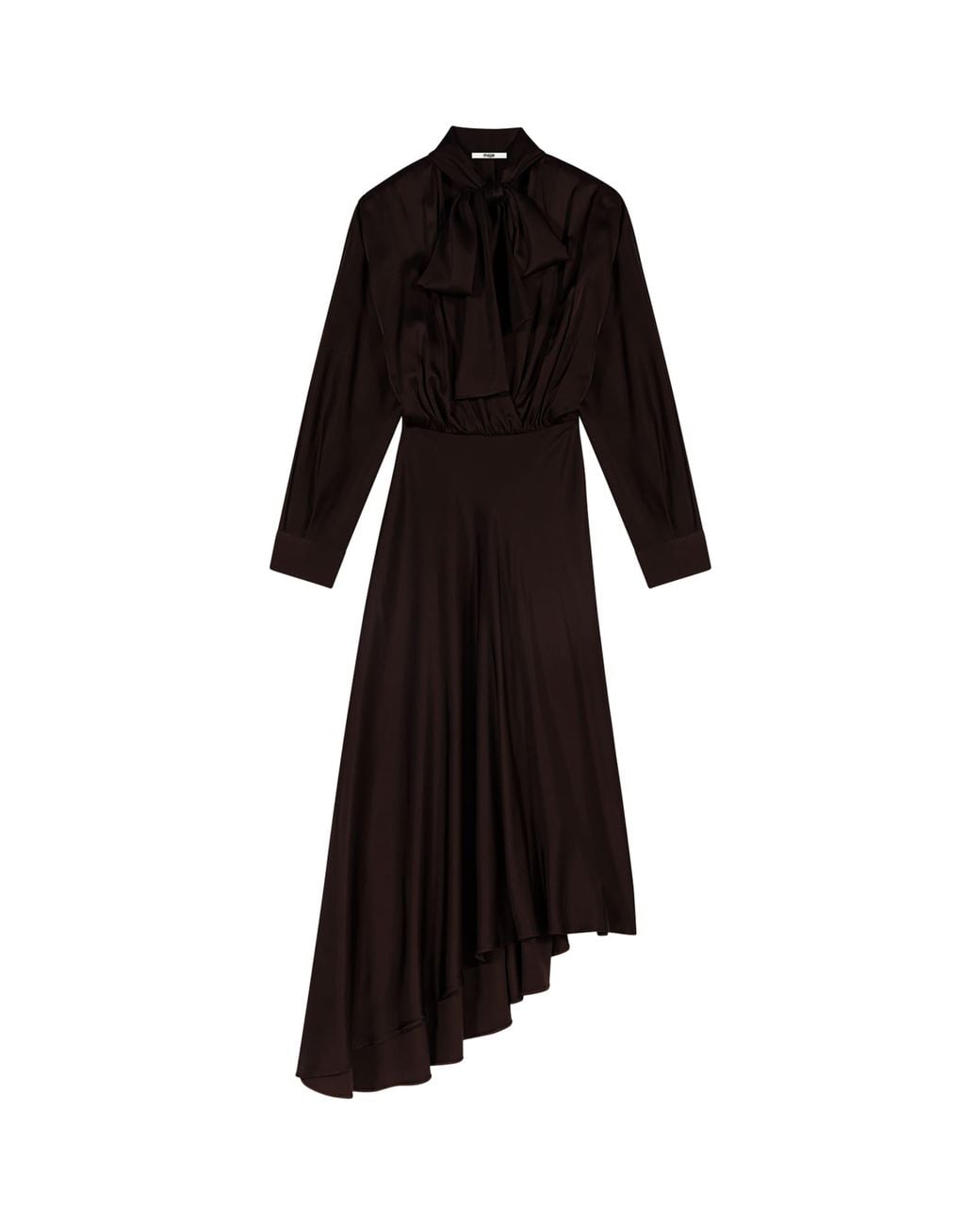 Maje Black Pussybow Midi Dress