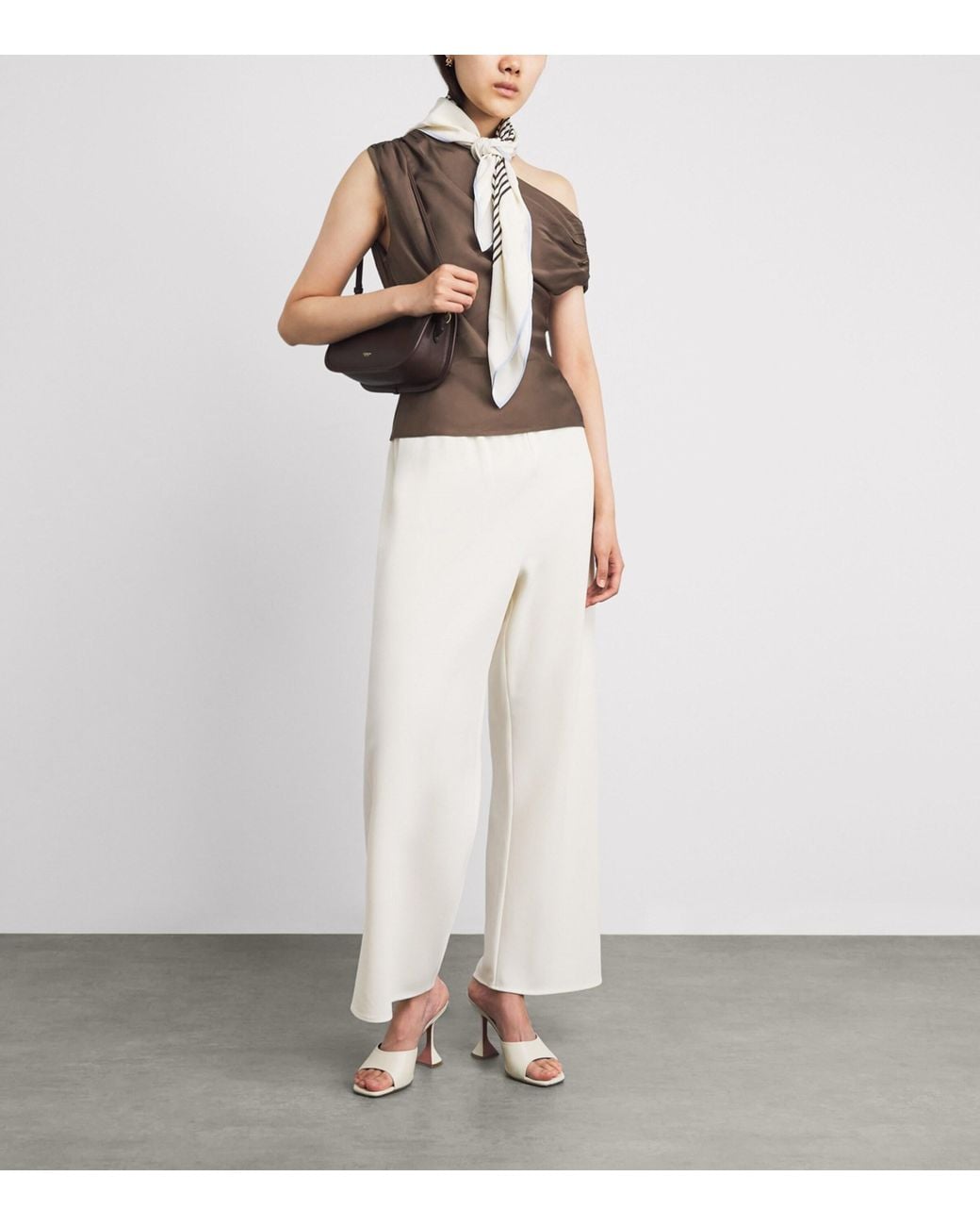 Toccin Brown One-Shoulder Veda Top