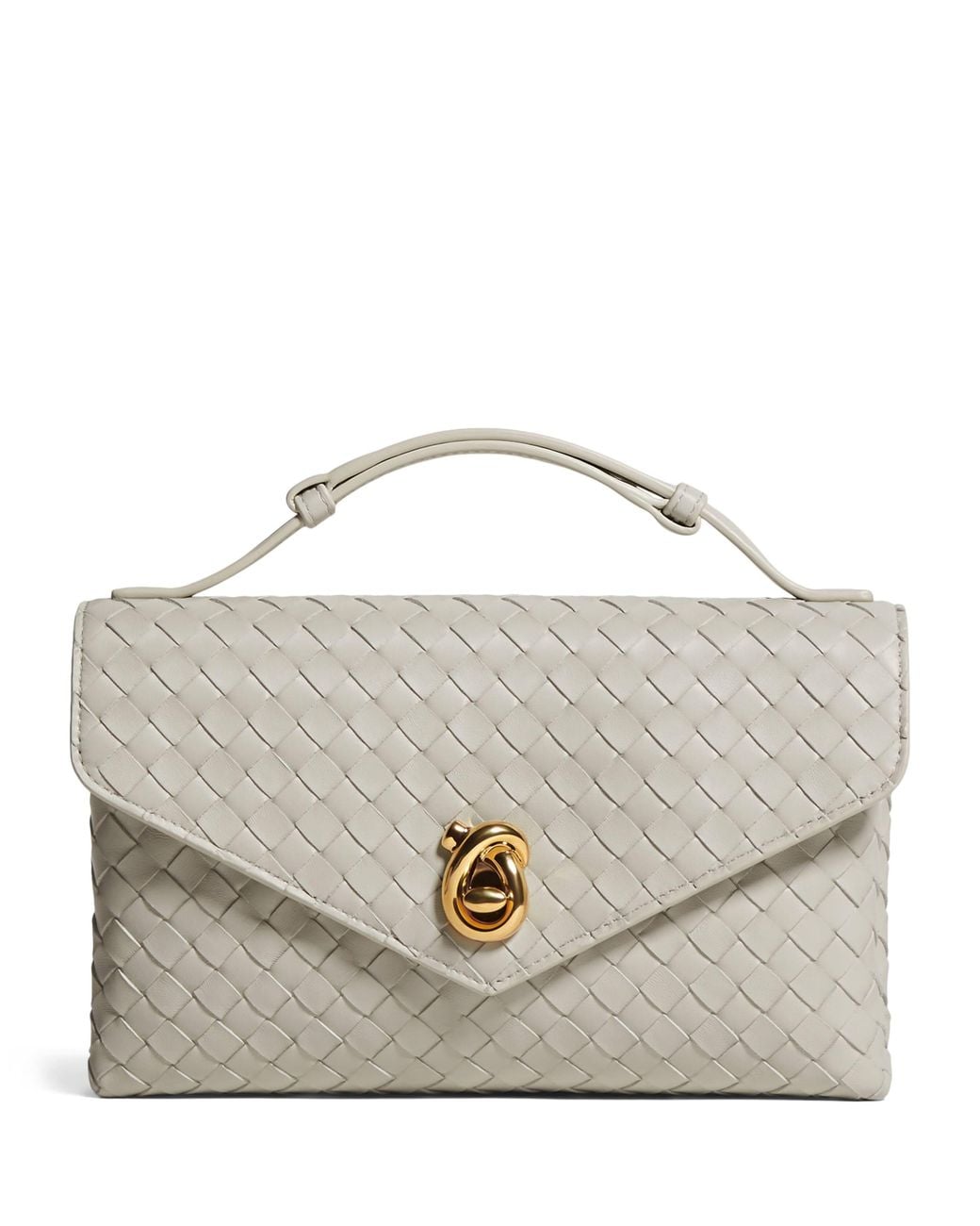 Bottega Veneta Metallic Leather Knot Lock Top-Handle Bag
