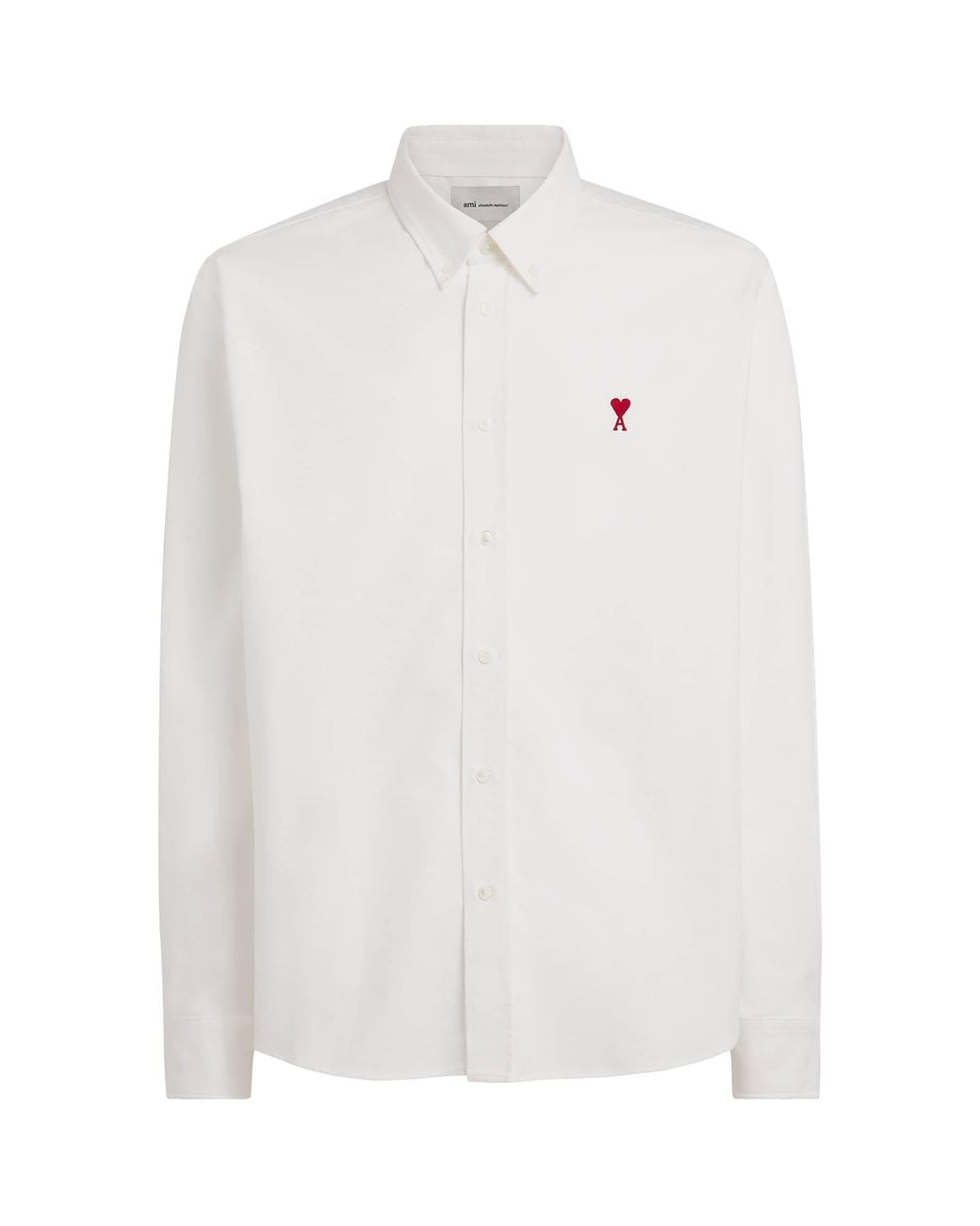 AMI White Cotton Embroidered Ami De Coeur Shirt for men