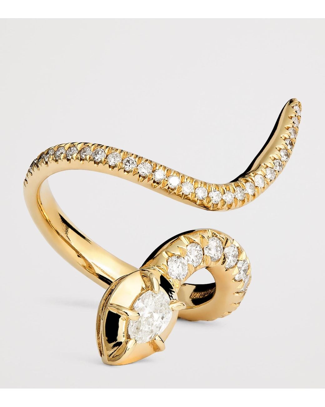 Jacquie Aiche Metallic And Diamond Sophia Snake Ring