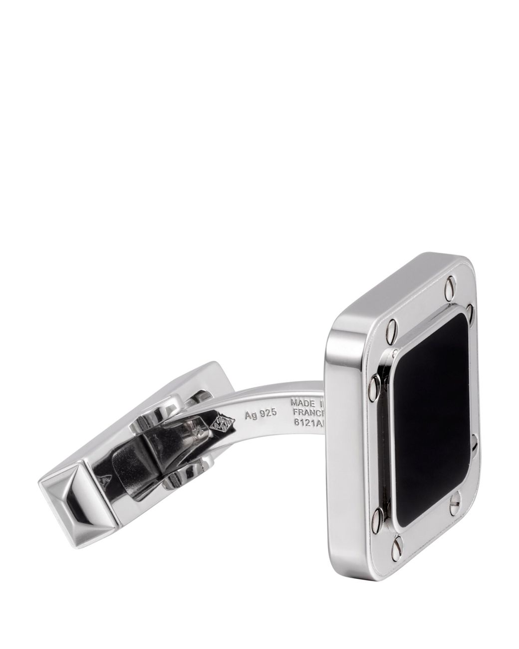 Cartier Black Sterling Santos De Cufflinks for men