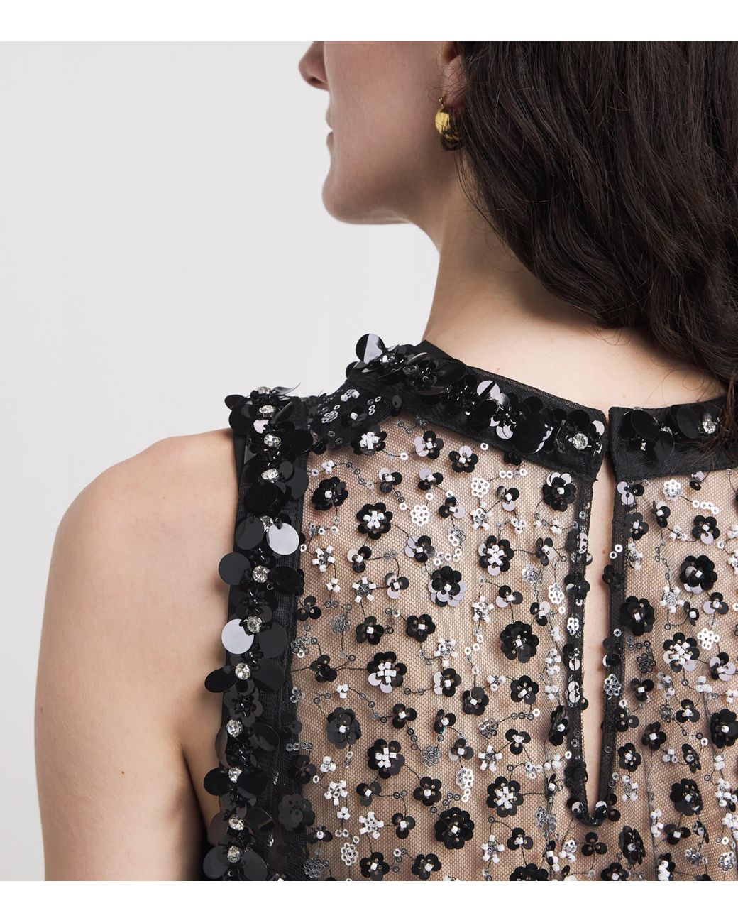 Maje Black Embellished Mini Dress