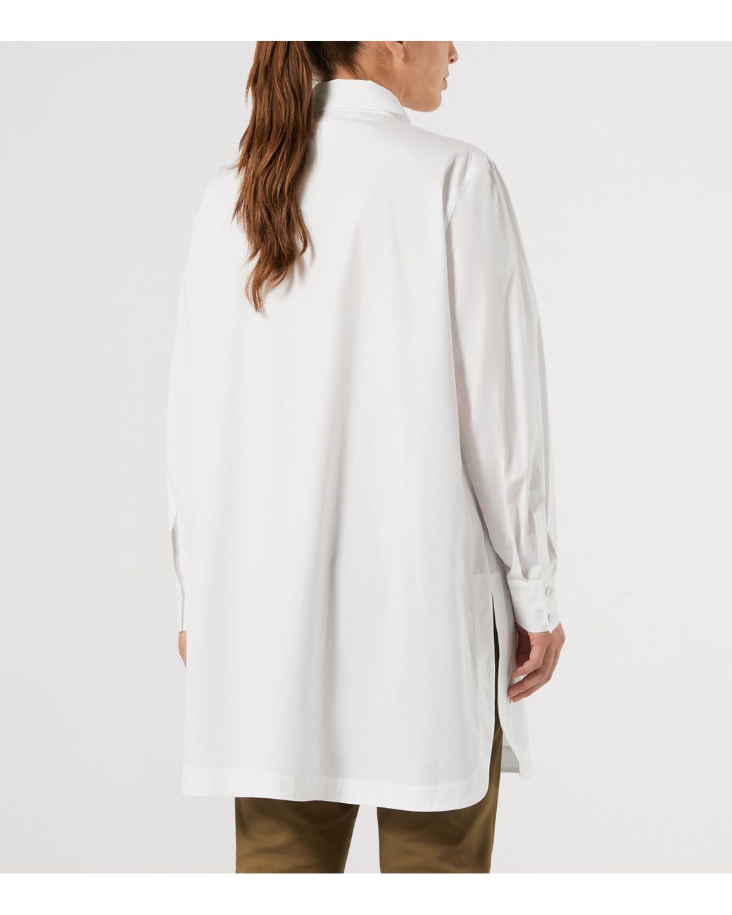 Marina Rinaldi White Embellished Longline Shirt