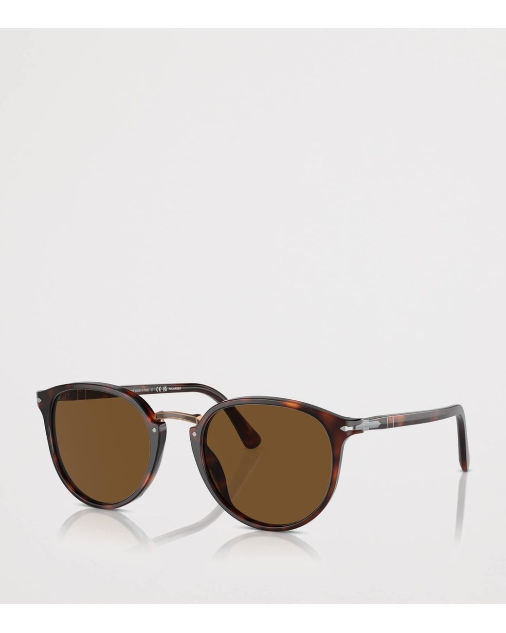 Persol Brown Acetate Rounded Square Sunglasses for men