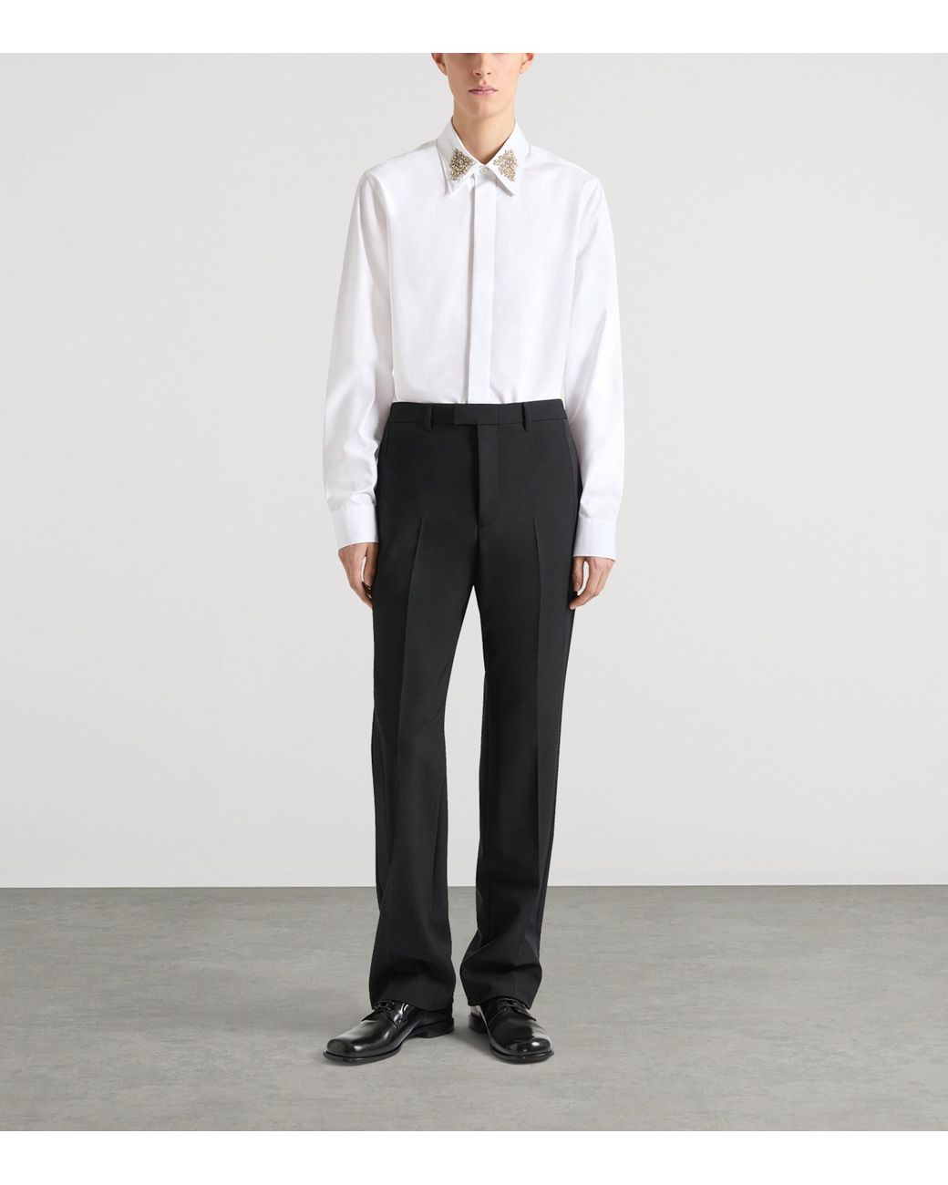 Givenchy Black Wool-Mohair Tailored Trousers for men