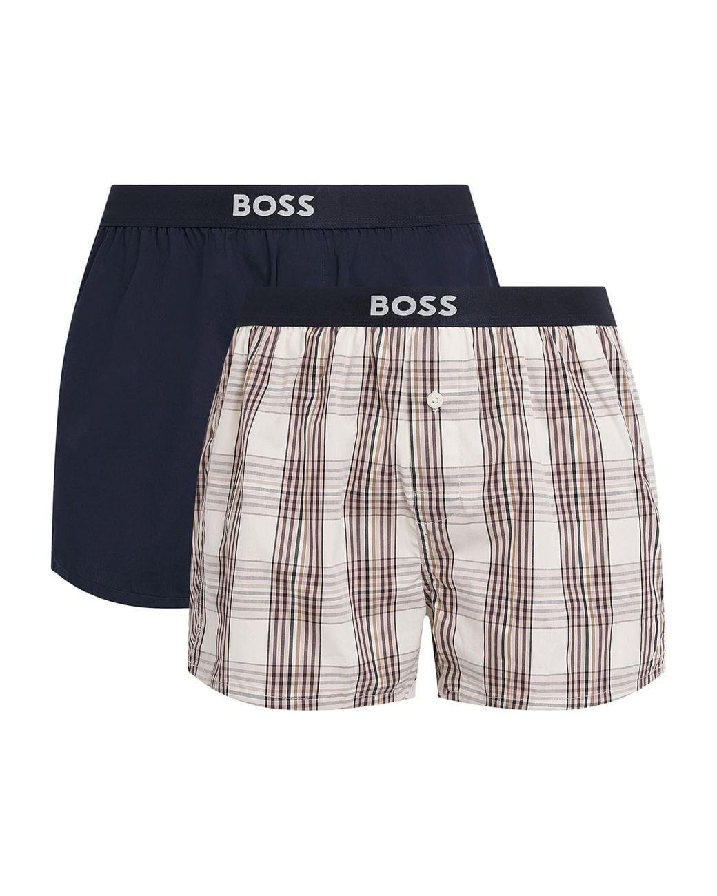 Boss Blue Cotton Boxer Shorts for men
