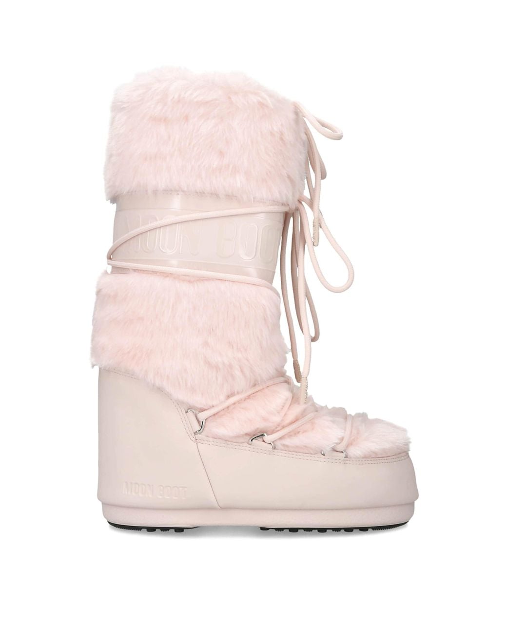 Moon Boot Pink Faux Fur Icon Boots