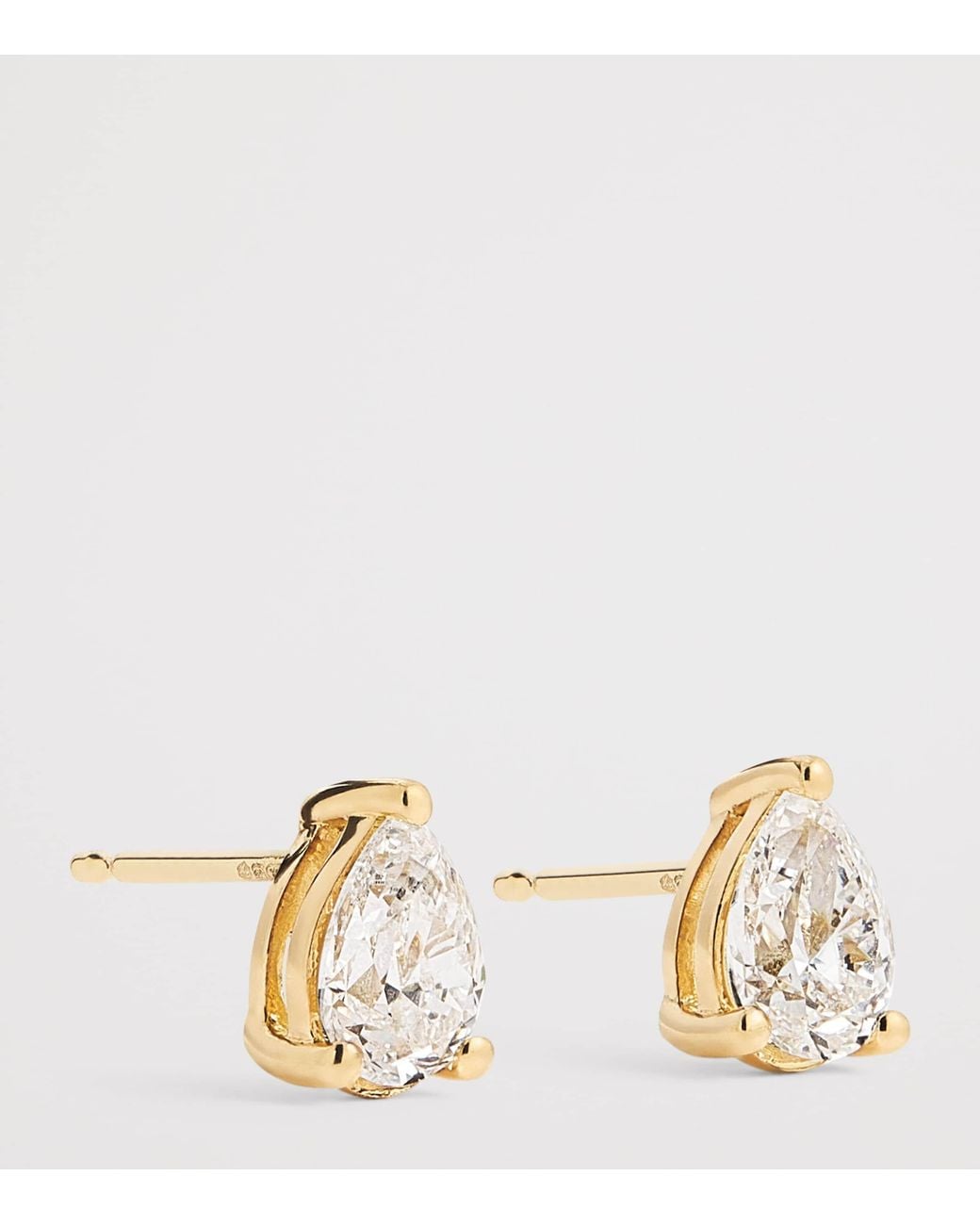 Harrods Metallic And Diamond Pear Stud Earrings