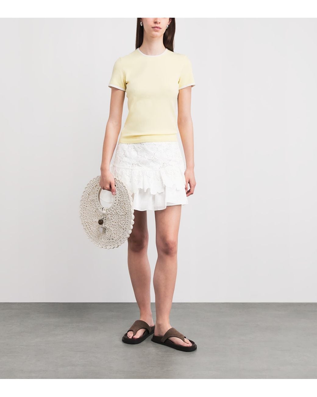 Sandro White Guipure Lace Mini Skirt