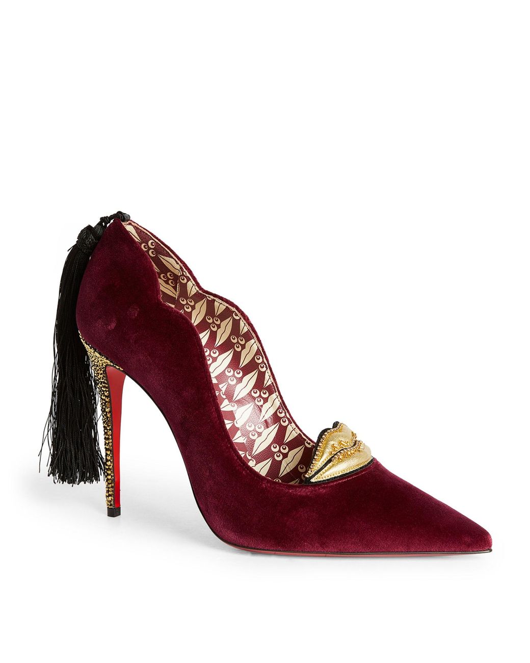 Louboutin red shop velvet