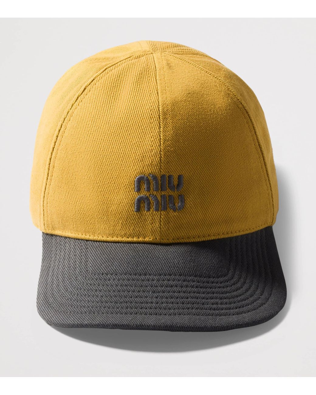 Miu Miu Yellow Drill Baseball Cap