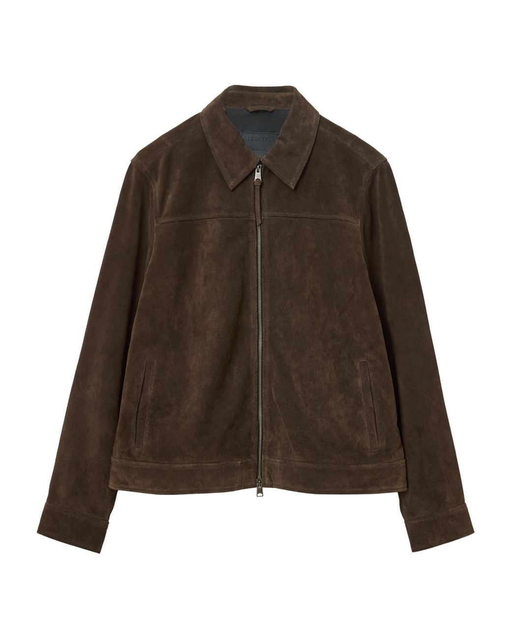 AllSaints Brown Rhone Leather Jacket for men