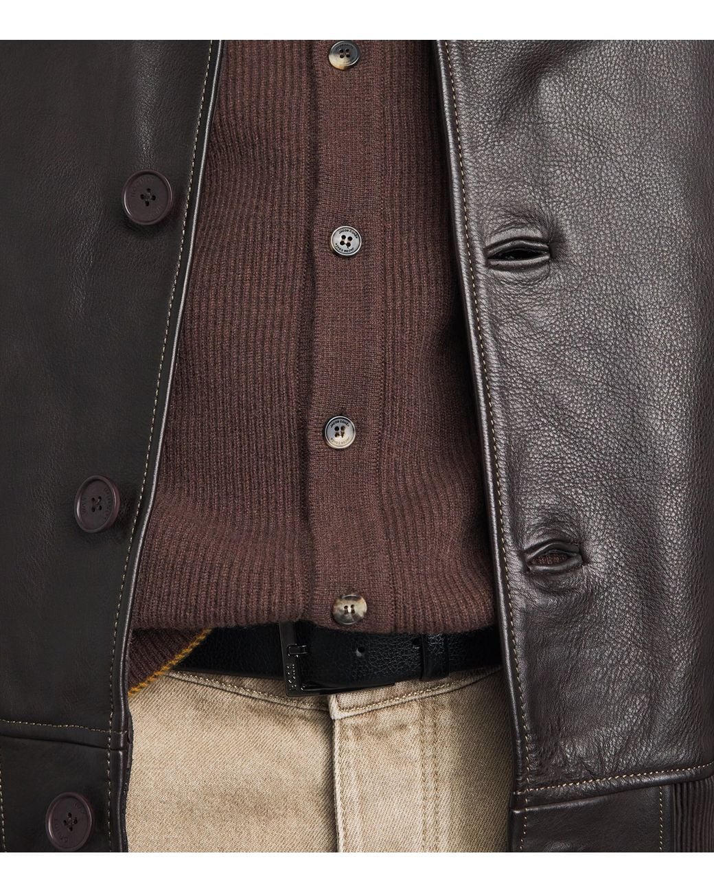 Jacob Cohen Brown Cashmere Collared Cardigan for men