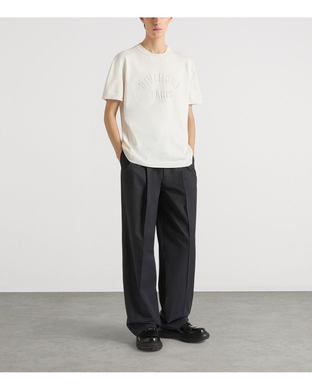 Givenchy White Cotton Embroidered T-Shirt for men